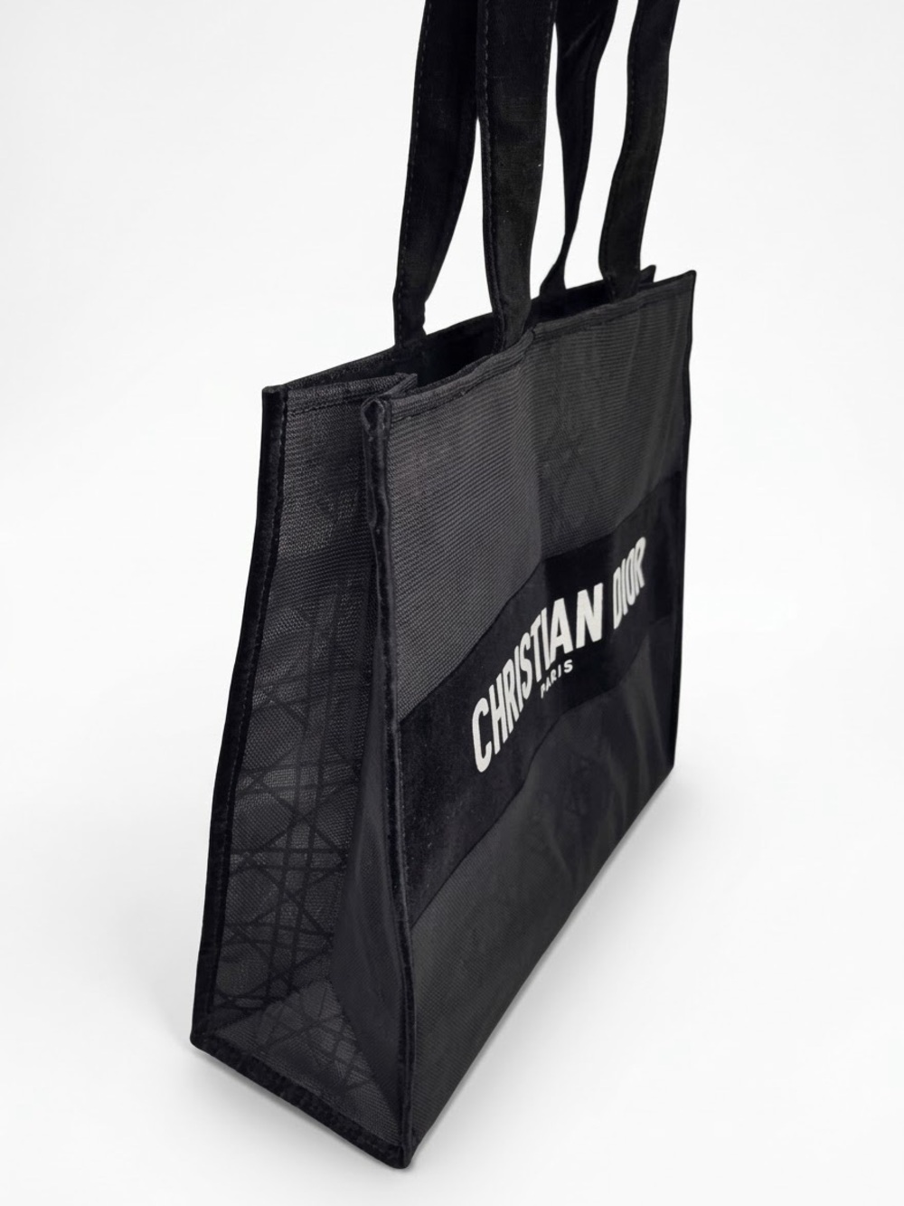 Dior Beauty Black Cannage Mesh Book Tote VIP Gift Bag NIB - Picture 2 of 6